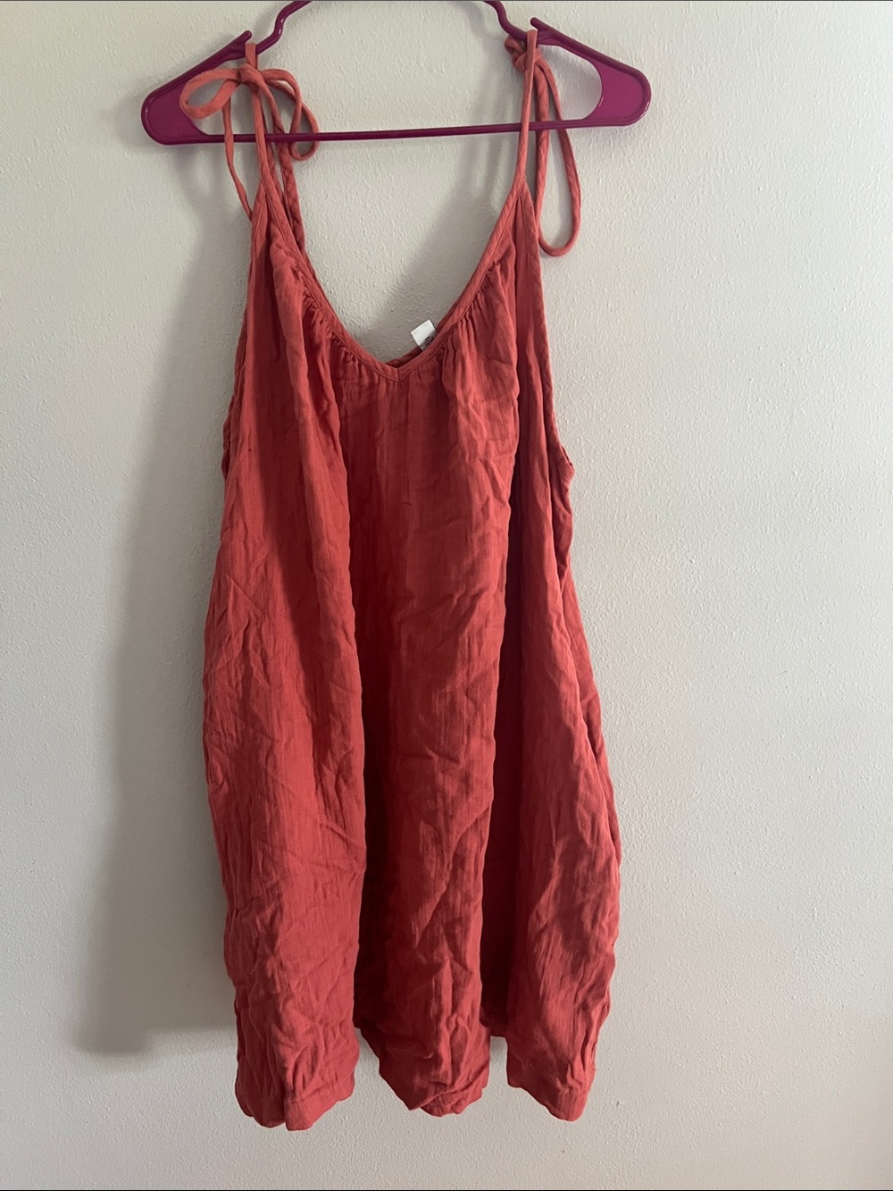 Old Navy Rust Red Tie-Strap Mini Dress